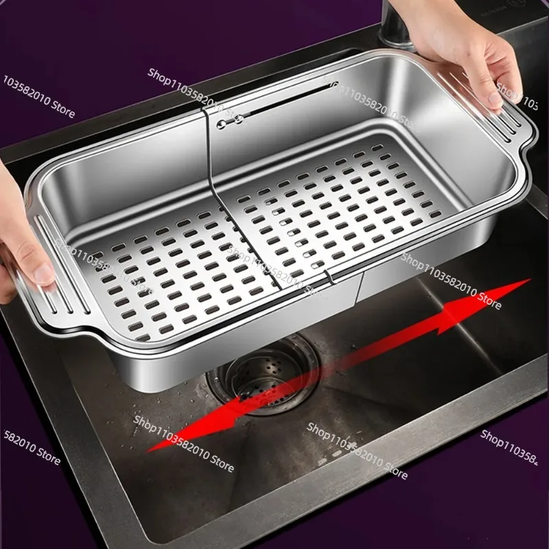 Stainless steel telescopic sink filter basket, adjustable length, used for cleaning fruits, draining spaghetti and dishes
Stainless steel telescopic sink filter basket, adjustable length, used for cleaning fruits, draining spaghetti and dishes