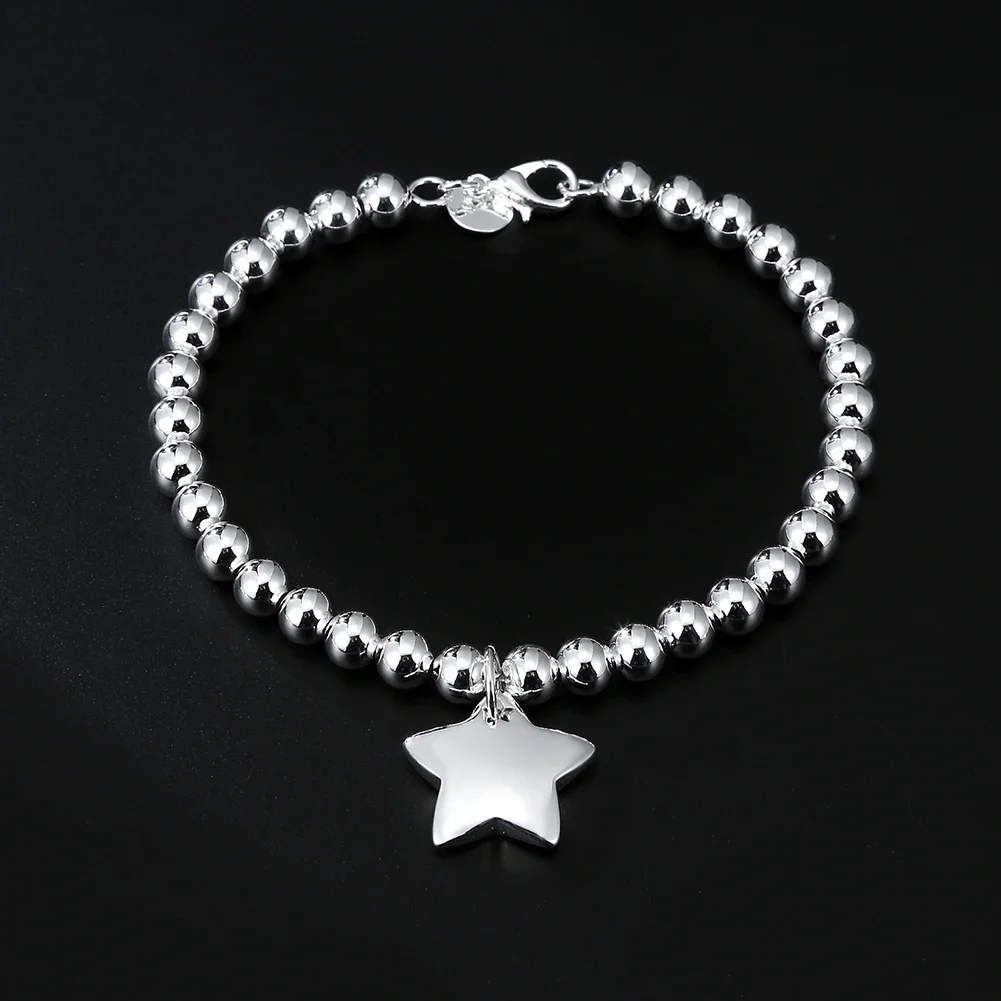 925 Sterling Silver 4mm Bead Chain Star Pendant Bracelets For Women Fashion Designer Party Wedding Accessories Jewelry Gifts
925 Sterling Silver 4mm Bead Chain Star Pendant Bracelets For Women Fashion Designer Party Wedding Accessories Jewelry Gifts