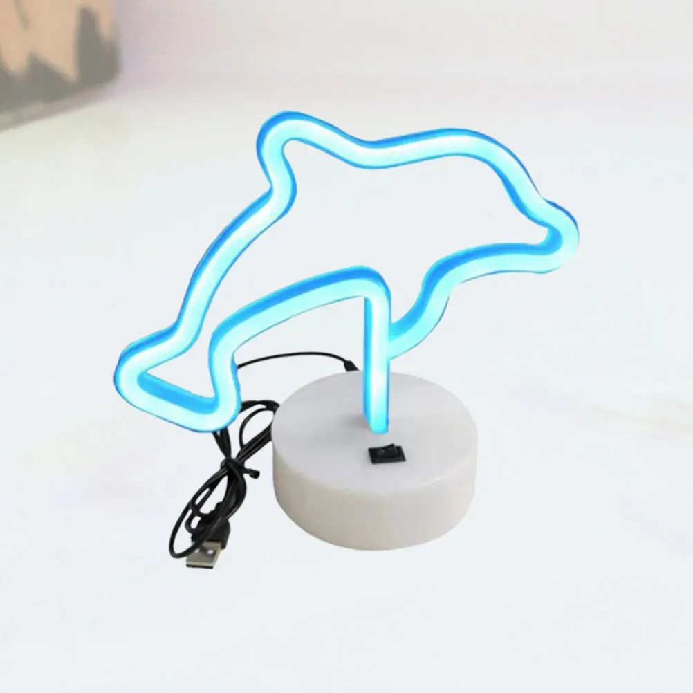 Dolphin Shaped Neon LED Night Light Lamp Creative Design Home Bedroom Office Party Decoration Stable Dual-Use Base
Dolphin Shaped Neon LED Night Light Lamp Creative Design Home Bedroom Office Party Decoration Stable Dual-Use Base
