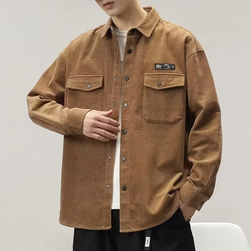Korean Fashion Long Sleeve Corduroy Shirts For Men Y2K Vintage Loose Casual Jacket Streetwear Appliques Cargo Shirt Blouses
Korean Fashion Long Sleeve Corduroy Shirts For Men Y2K Vintage Loose Casual Jacket Streetwear Appliques Cargo Shirt Blouses