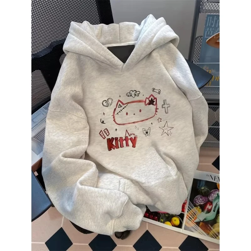 Japanese Anime Autumn Winter Women's Clothing Hoodies Hello Kitty Print Hooded Fleece Sweatshirt Y2K Oversized Cotton Causalwear
Japanese Anime Autumn Winter Women's Clothing Hoodies Hello Kitty Print Hooded Fleece Sweatshirt Y2K Oversized Cotton Causalwear