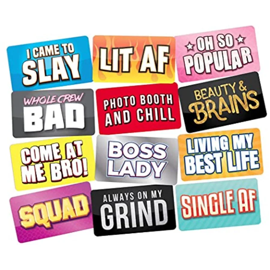 Lit AF Photo Booth Props 6 Double‑Sided Colorful Party Sign Cutouts for Wedding Birthday Graduation and DIY Photo Booth Kits
Lit AF Photo Booth Props 6 Double‑Sided Colorful Party Sign Cutouts for Wedding Birthday Graduation and DIY Photo Booth Kits