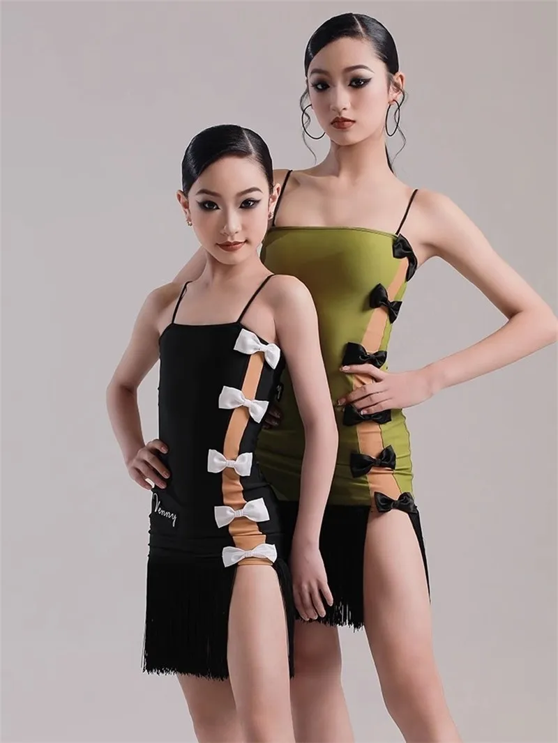 Latin Dance Outfit, New Summer Girl Professional National Standard Dance Practice Suit, Suspender Off Shoulder Bow Tassel Skirt
Latin Dance Outfit, New Summer Girl Professional National Standard Dance Practice Suit, Suspender Off Shoulder Bow Tassel Skirt