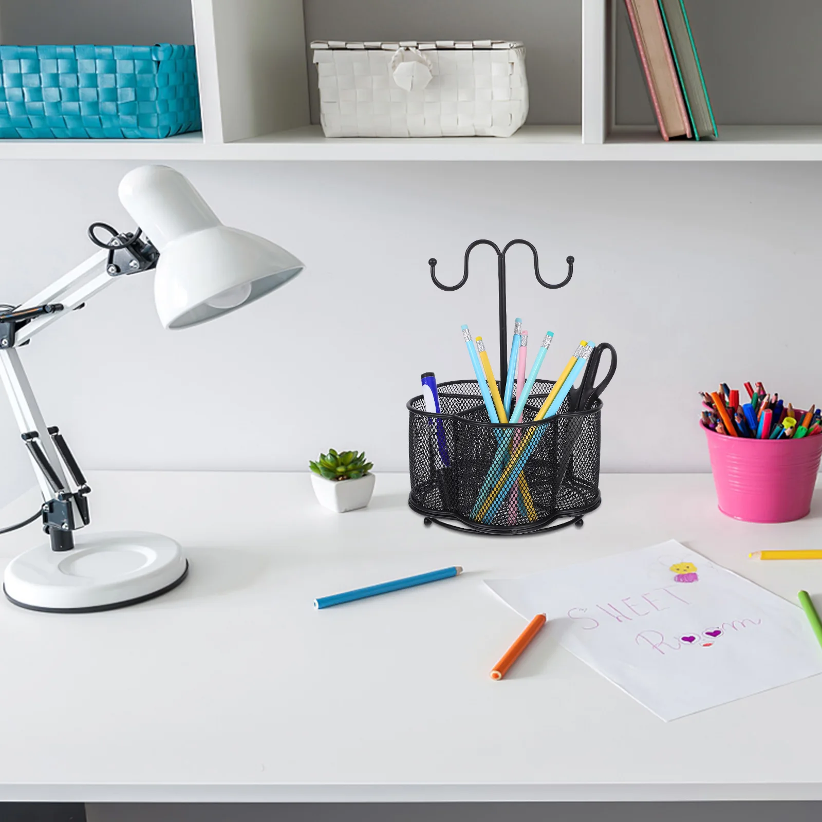 Creative Iron Mesh Pen Holder Bucket Multifunctional Metal Pencil Cup With Handle Hook For Desk Office Organizer
Creative Iron Mesh Pen Holder Bucket Multifunctional Metal Pencil Cup With Handle Hook For Desk Office Organizer