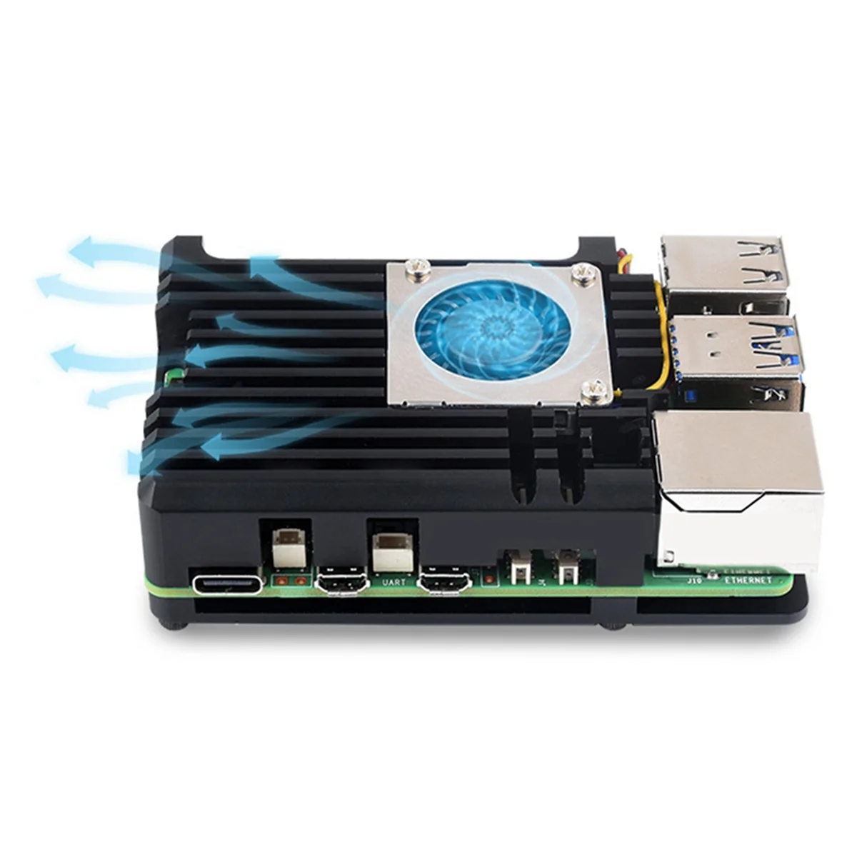 T07C-для Raspberry Pi 5, комплект корпуса из алюминиевого сплава с защитным чехлом с одним вентилятором для охлаждения Raspberry Pi 5.
T07C-для Raspberry Pi 5, комплект корпуса из алюминиевого сплава с защитным чехлом с одним вентилятором для охлаждения Raspberry Pi 5.