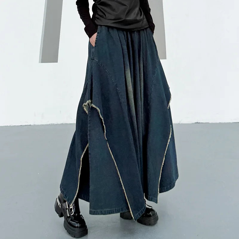 Women Denim Jeans Solid Pants Asymmetric Full Length Empire Elastic Waist Wide Leg Pants Loose Punk Casual Streetwear Autumn
Women Denim Jeans Solid Pants Asymmetric Full Length Empire Elastic Waist Wide Leg Pants Loose Punk Casual Streetwear Autumn