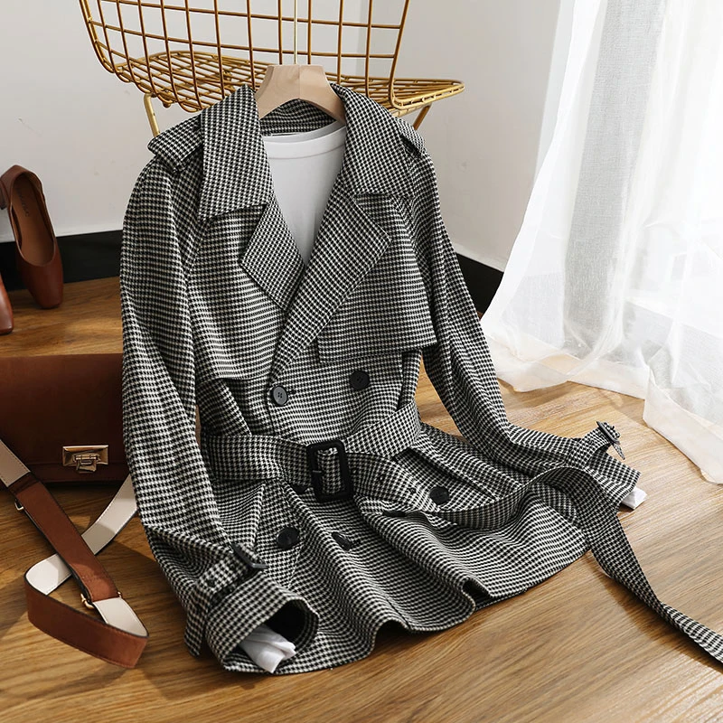 Black White Plaid Short Coat Jacket Women's Spring Autumn Winter Waist Cinched Suit Style Coat Korean Version Long Sleeve
Black White Plaid Short Coat Jacket Women's Spring Autumn Winter Waist Cinched Suit Style Coat Korean Version Long Sleeve