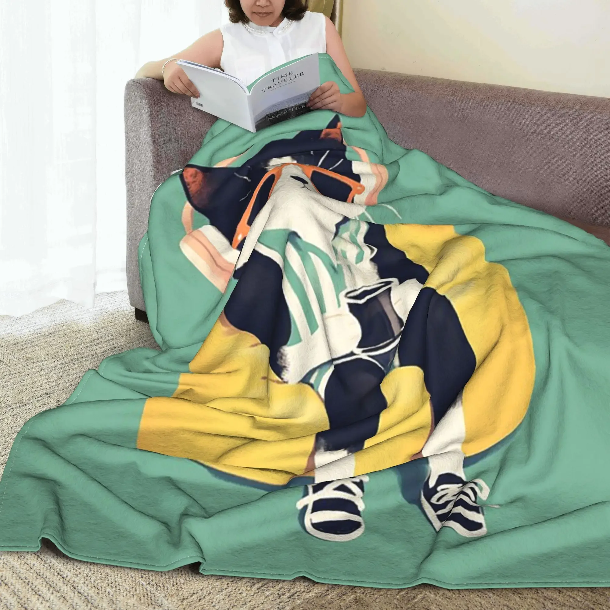 Relaxed black cat with headphones and coffee cozy chill vibes Blankets Warm Flannel Sofa Throw Blanket for Home Bedroom
Relaxed black cat with headphones and coffee cozy chill vibes Blankets Warm Flannel Sofa Throw Blanket for Home Bedroom