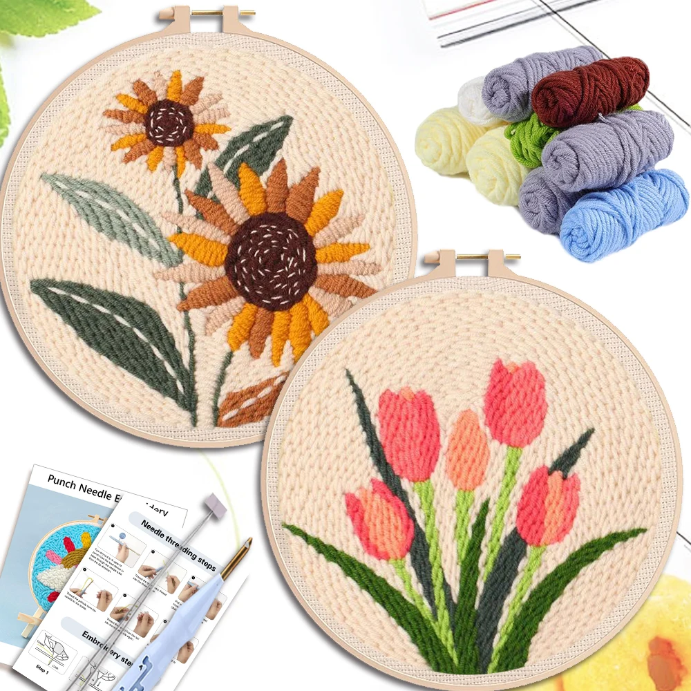 SDOYUNO Sunflower Punch Needle Embroidery Kits Cross Stitch DTulip Magic Tufting Set Instructions Handicrafts Poking IY Gift
SDOYUNO Sunflower Punch Needle Embroidery Kits Cross Stitch DTulip Magic Tufting Set Instructions Handicrafts Poking IY Gift
