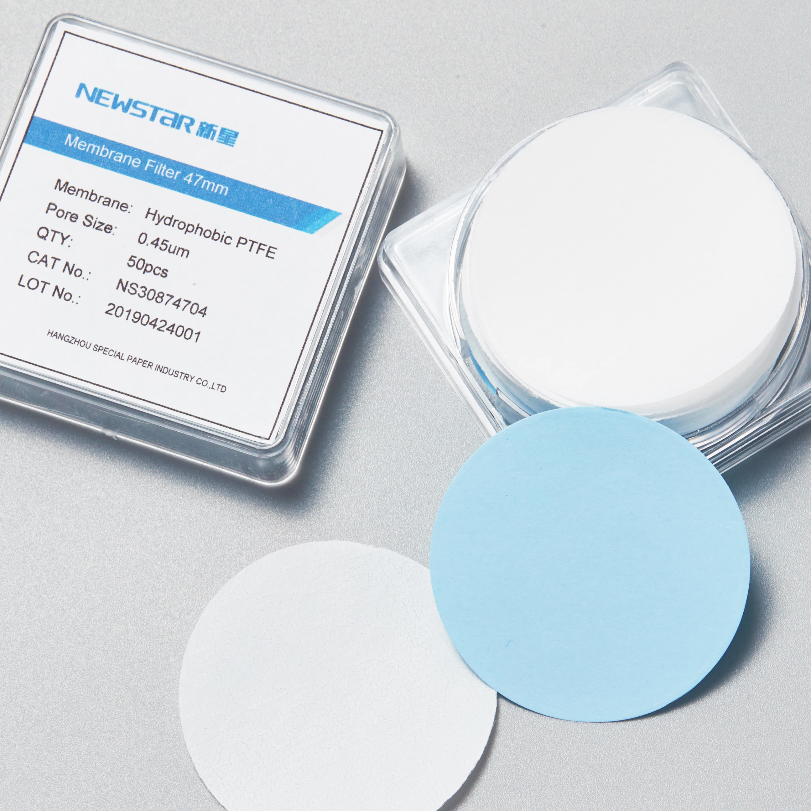 Hydrophobic PTFE membrane filter 25mm/47mm/60mm/90mm 0.22um/0.45um for aggressive solvents filtration
Hydrophobic PTFE membrane filter 25mm/47mm/60mm/90mm 0.22um/0.45um for aggressive solvents filtration