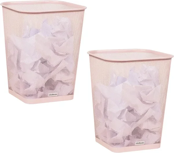 Mesh Trash Can, Square Wastebasket for Office or Home, 5 Gallon Capacity, Metal Mesh, Set of 2
Mesh Trash Can, Square Wastebasket for Office or Home, 5 Gallon Capacity, Metal Mesh, Set of 2