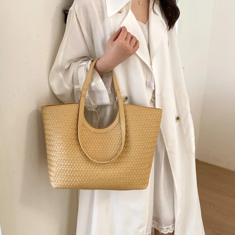 Summer New Fashionable Large Capacity Tote Bags Vintage Woven Bag with Inner Bag Women High Quality Pu Leather Shoulder Bags
Summer New Fashionable Large Capacity Tote Bags Vintage Woven Bag with Inner Bag Women High Quality Pu Leather Shoulder Bags