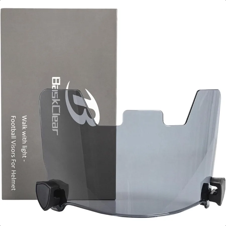 Football Visor Helmet Clear Visor Scratch Resistant UV Block AntiFog AntiCracking. Fits Youth and Adult Football Helmets.
Football Visor Helmet Clear Visor Scratch Resistant UV Block AntiFog AntiCracking. Fits Youth and Adult Football Helmets.