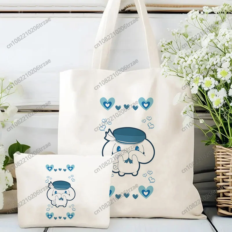 Cute Cinnamoroll with Pink Bow Makeup Bag Printed Canvas Shoulder Bag Set Female Large-capacity Eco Environmental Shopper Bag
Cute Cinnamoroll with Pink Bow Makeup Bag Printed Canvas Shoulder Bag Set Female Large-capacity Eco Environmental Shopper Bag
