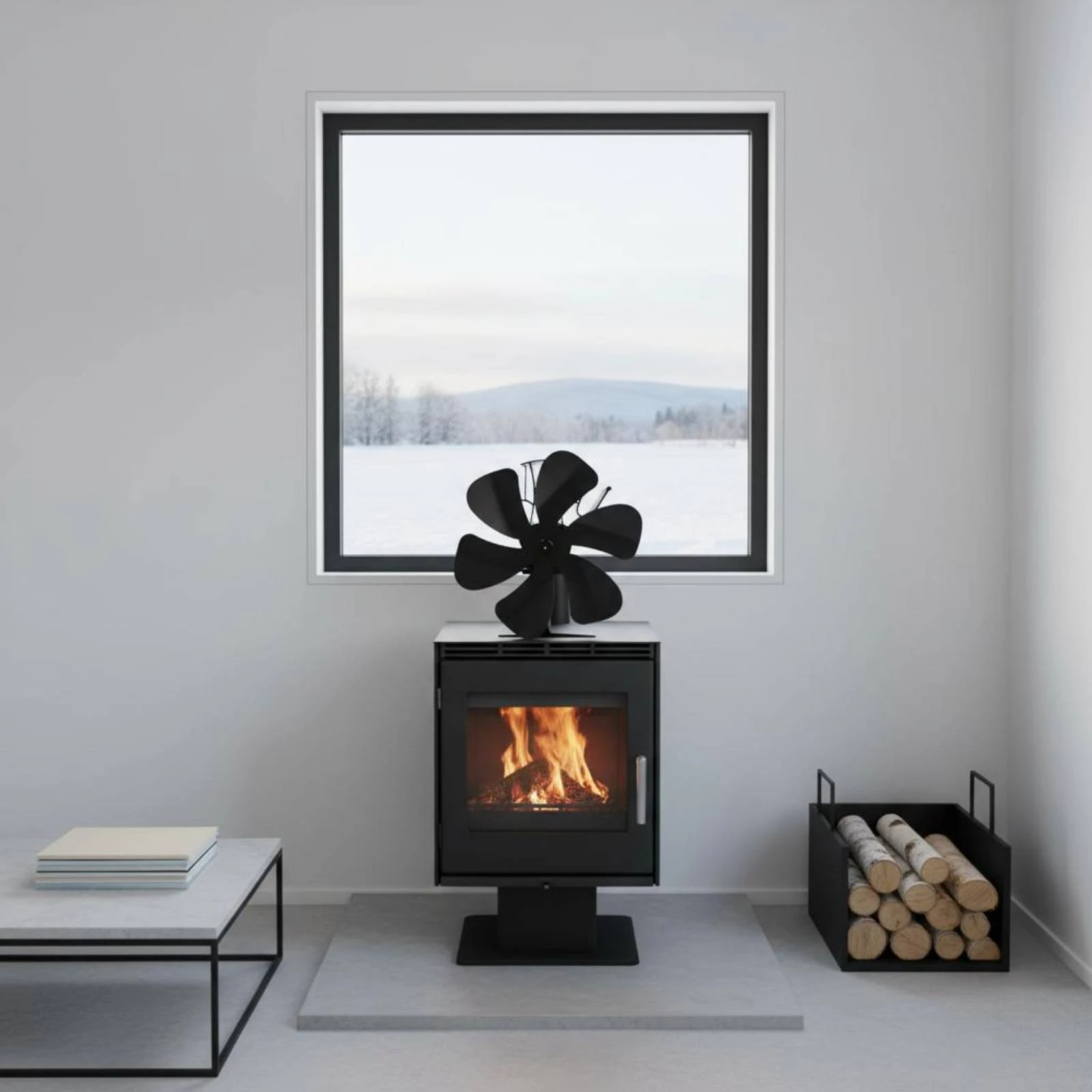 Heat Powered Fireplace Fan Black Anodized Aluminum Heating Appliance Fan Heating Accessory Quiet Built-in Thermometer
Heat Powered Fireplace Fan Black Anodized Aluminum Heating Appliance Fan Heating Accessory Quiet Built-in Thermometer