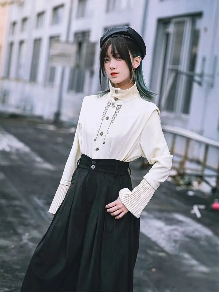 New Chinese Style National Style Han Elements Stand-up Collar Pleated Sleeves Shirt Embroidery White Shirt Blouse
New Chinese Style National Style Han Elements Stand-up Collar Pleated Sleeves Shirt Embroidery White Shirt Blouse