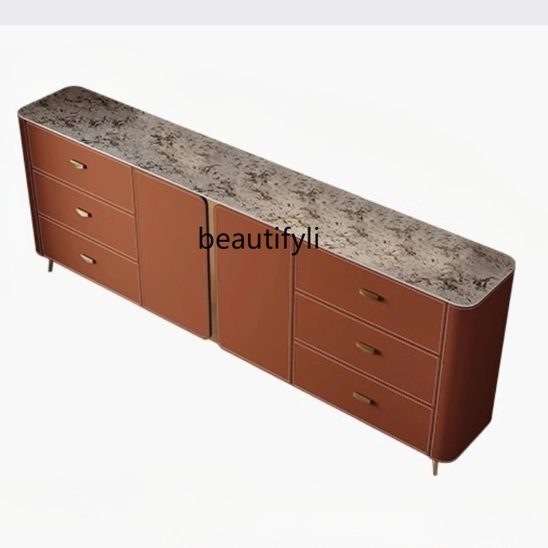 Light luxury saddle leather dining side cabinet furniture simple home fashion rock slab mystery cabinet
Light luxury saddle leather dining side cabinet furniture simple home fashion rock slab mystery cabinet