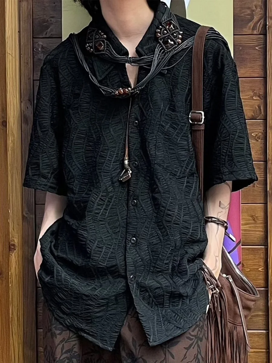 New Chinese Style Retro Summer Japanese Lazy Embroidered Hollow Texture Short Sleeve Shirt Small Mountain Yamamoto Style Trendy
New Chinese Style Retro Summer Japanese Lazy Embroidered Hollow Texture Short Sleeve Shirt Small Mountain Yamamoto Style Trendy