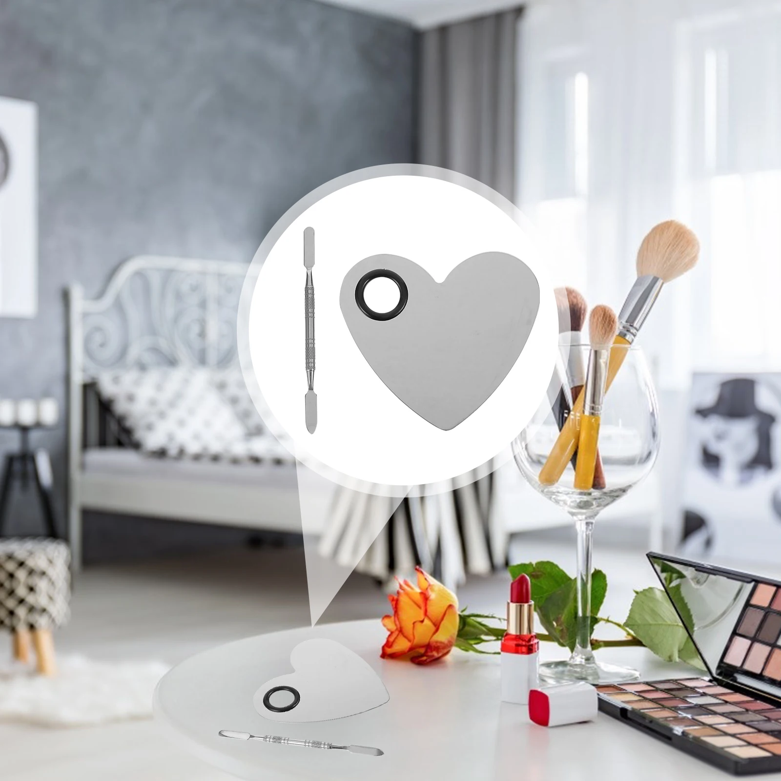 Nail Tools Heart-shaped Makeup Tray Stainless Steel Manicure Silver Mixing Plates
Nail Tools Heart-shaped Makeup Tray Stainless Steel Manicure Silver Mixing Plates