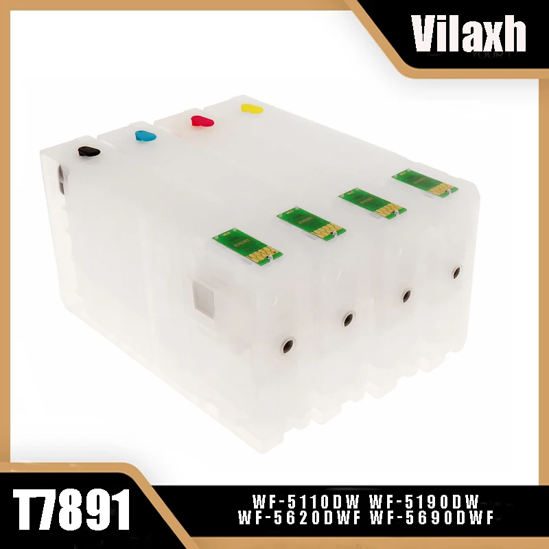 Vilaxh T7891 - T7894 Refillable Ink Cartridge For Epson Workforce Pro WF-5110DW WF-5190DW WF-5620DWF WF-5690DWF With Chip
Vilaxh T7891 - T7894 Refillable Ink Cartridge For Epson Workforce Pro WF-5110DW WF-5190DW WF-5620DWF WF-5690DWF With Chip