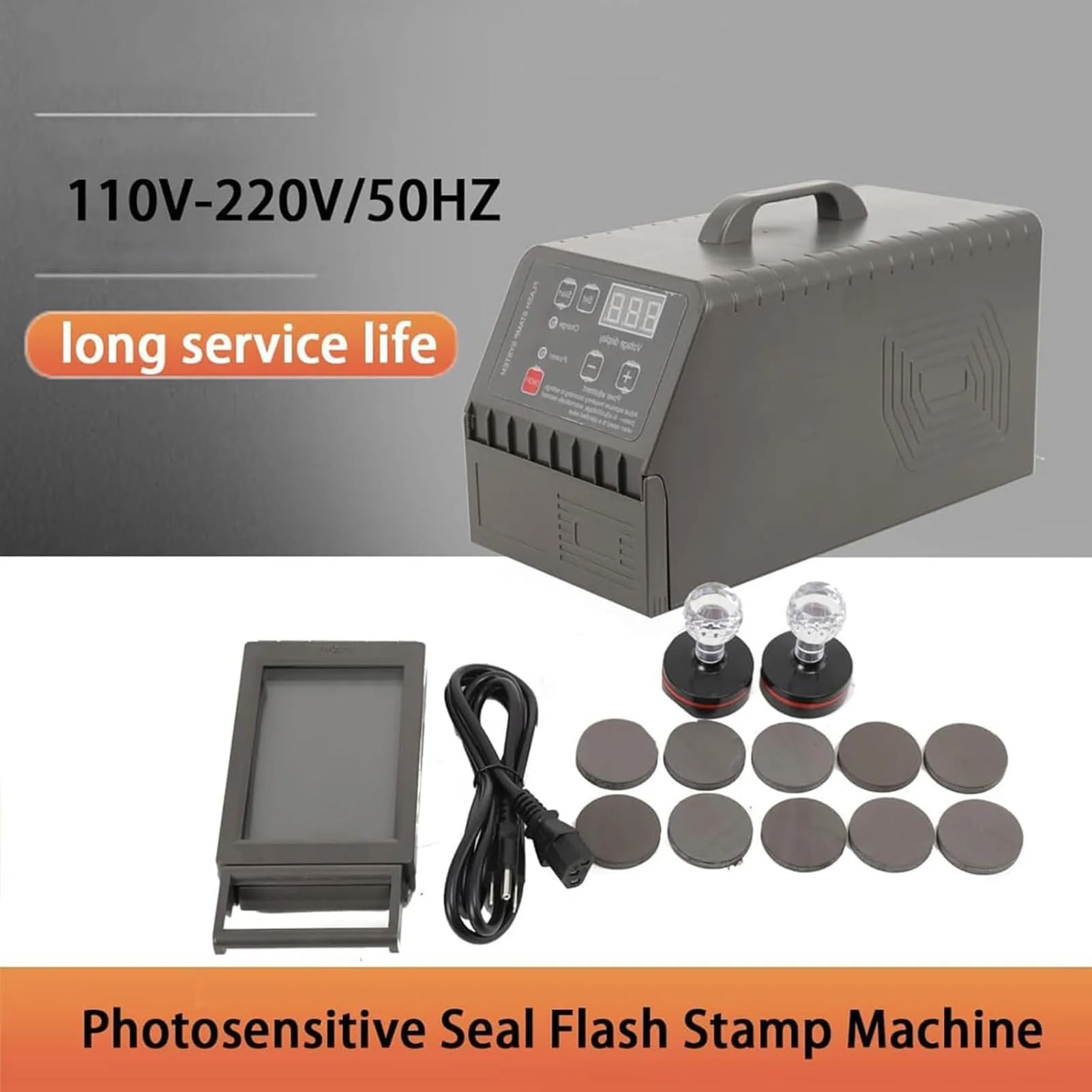 Digital Photosensitive Seal Machine Stamp Maker with LED Display, 1-3 Exposure Tubes, 13200-39600 Joules Power
Digital Photosensitive Seal Machine Stamp Maker with LED Display, 1-3 Exposure Tubes, 13200-39600 Joules Power