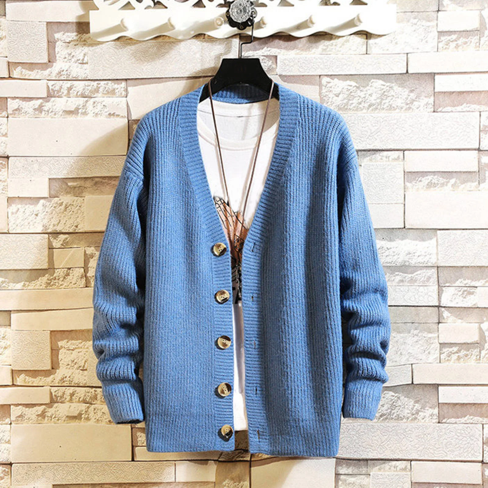 Men's Autumn/Winter Thick Knit Coat V-neck Sweater Cardigan Men's Solid Color Warm Knit Cardigan Jacket Mens Clothes ropa hombre
Men's Autumn/Winter Thick Knit Coat V-neck Sweater Cardigan Men's Solid Color Warm Knit Cardigan Jacket Mens Clothes ropa hombre