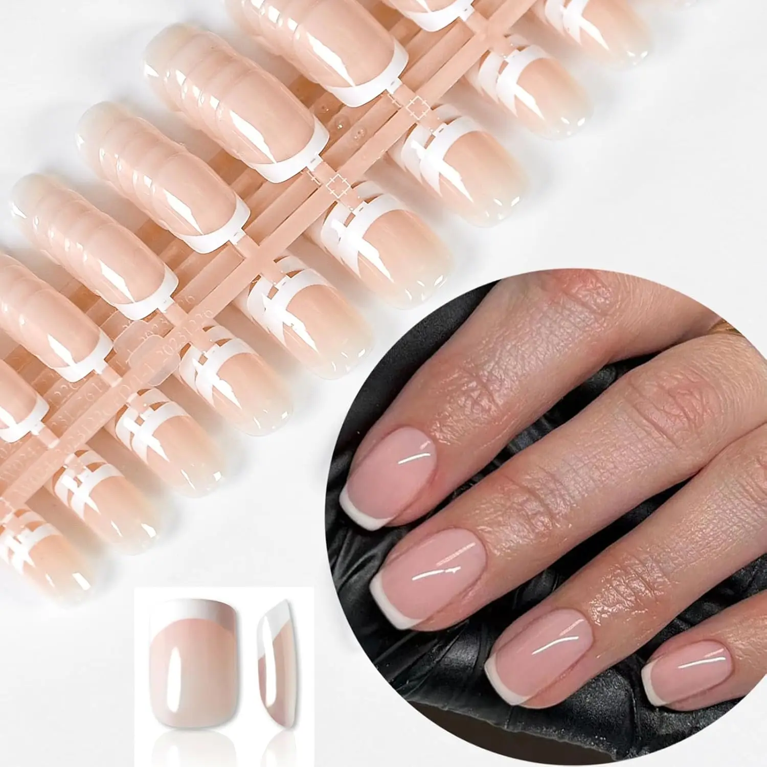 120Pcs White French Tip Press on Nails Short Square Round Fake Nails Full Cover Glossy Nude False Nails with Adhesive Tabs
120Pcs White French Tip Press on Nails Short Square Round Fake Nails Full Cover Glossy Nude False Nails with Adhesive Tabs