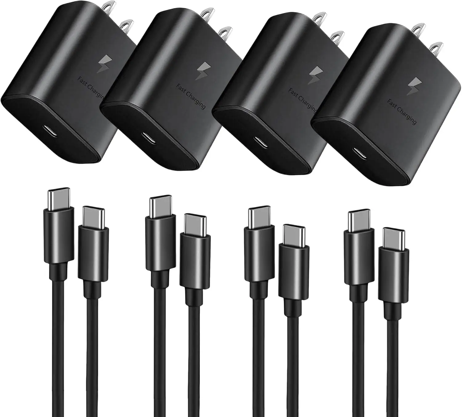 45W Super Fast USB C Charger Block, Type C Wall Charger with C to C Cable for Samsung Galaxy S25/S24/S23/S22/S21, iPhone 16/15, Google Pixel, and More (Black, 4-Pack)
45W Super Fast USB C Charger Block, Type C Wall Charger with C to C Cable for Samsung Galaxy S25/S24/S23/S22/S21, iPhone 16/15, Google Pixel, and More (Black, 4-Pack)