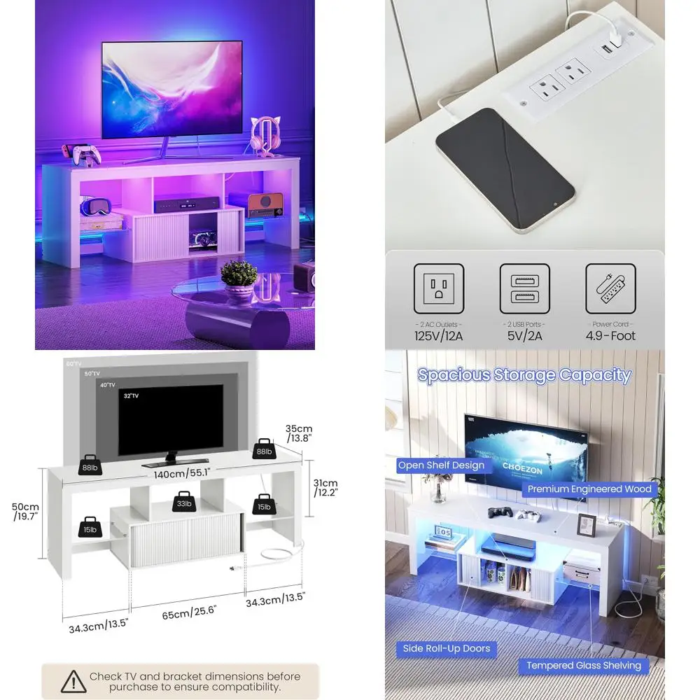Современная подставка под телевизор со встроенной розеткой для телевизоров с диагональю 55–60 дюймов, медиаконсоль со светодиодной подсветкой для развлекательных центров
Современная подставка под телевизор со встроенной розеткой для телевизоров с диагональю 55–60 дюймов, медиаконсоль со светодиодной подсветкой для развлекательных центров
