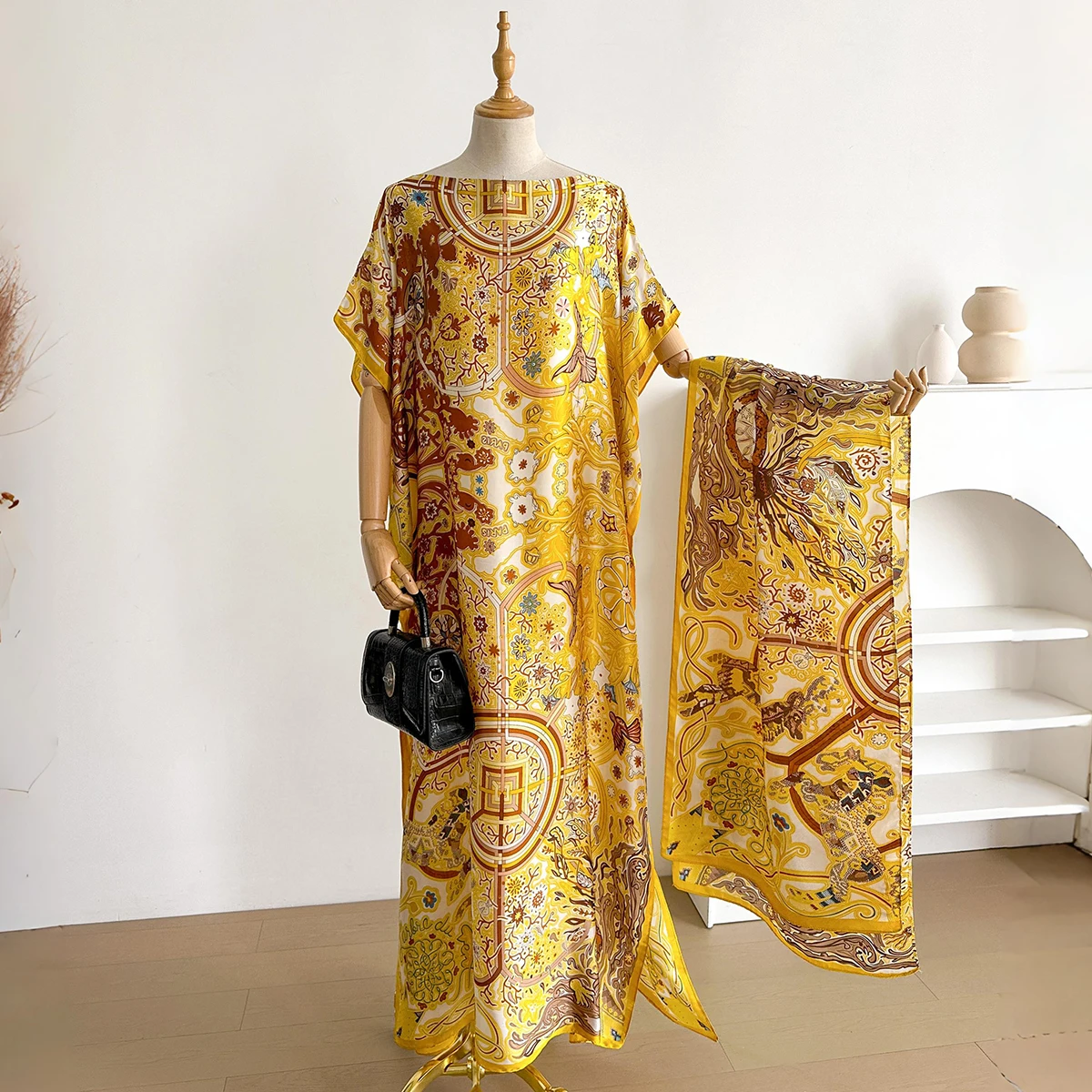 Новое африканское женское летнее хлопковое платье с короткими рукавами и защитой от солнца, свободное женское платье макси с золотым тиснением и большим шарфом
Новое африканское женское летнее хлопковое платье с короткими рукавами и защитой от солнца, свободное женское платье макси с золотым тиснением и большим шарфом