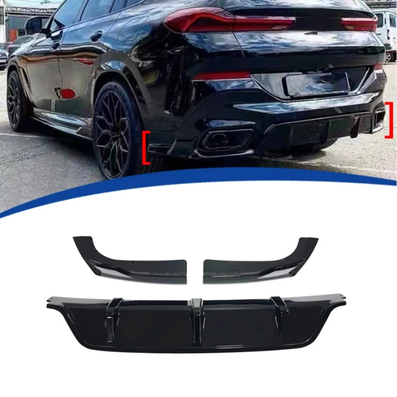For BMW X6 G06 2019-2023 Bright Black Car Rear Bumper Diffuser Rear Splitters Spoiler glossy black Back lip Body Kit
For BMW X6 G06 2019-2023 Bright Black Car Rear Bumper Diffuser Rear Splitters Spoiler glossy black Back lip Body Kit