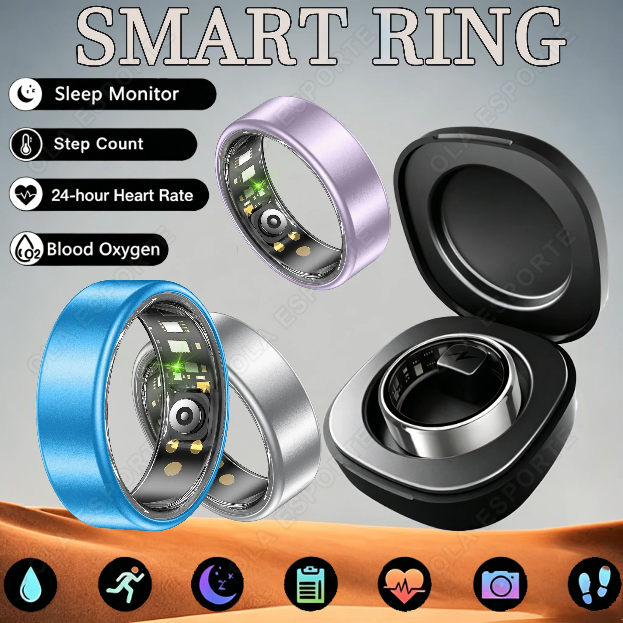 New Smart Ring IP68 Waterproof Heart Rate Blood Oxygen Health Monitor Smartring Take Photo Exercise Record Bluetooth Ring 2026
New Smart Ring IP68 Waterproof Heart Rate Blood Oxygen Health Monitor Smartring Take Photo Exercise Record Bluetooth Ring 2026