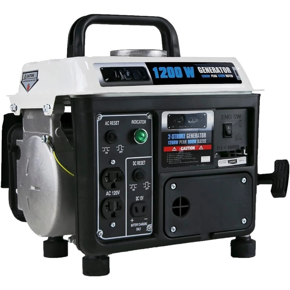1,200W Carrying Handle, PG1202SA Gas-Powered Portable Generator, 1200W, Black/White
1,200W Carrying Handle, PG1202SA Gas-Powered Portable Generator, 1200W, Black/White