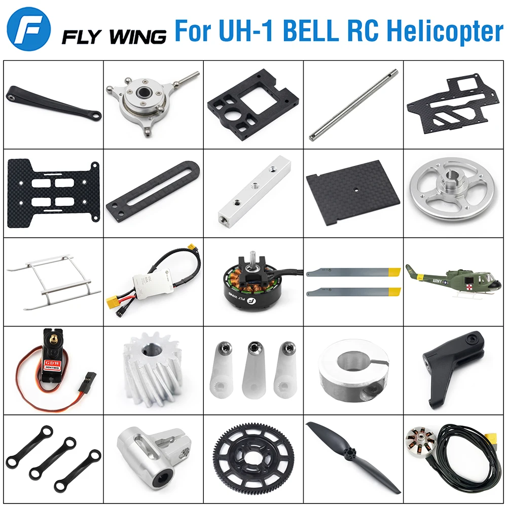 Fly Wing UH-1 BELL RC Helicopter Parts Original Factory Installed Plate Tail Blade Main Blade Motor Feathering Shaft Servo ESC
Fly Wing UH-1 BELL RC Helicopter Parts Original Factory Installed Plate Tail Blade Main Blade Motor Feathering Shaft Servo ESC