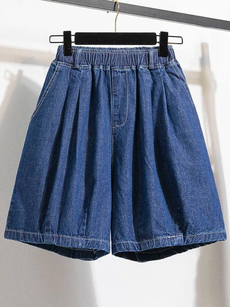 Summer Casual High Waist Wide Leg Jeans orts Women's plus Size Denim orts Student Friendly Agel Five-Quarter Length
Summer Casual High Waist Wide Leg Jeans orts Women's plus Size Denim orts Student Friendly Agel Five-Quarter Length