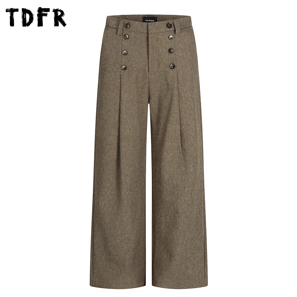 Button Decoration Casual Pants Mens Pleated Autumn Retro Straight Wide Leg Baggy Trousers Man
Button Decoration Casual Pants Mens Pleated Autumn Retro Straight Wide Leg Baggy Trousers Man
