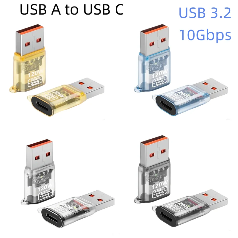 USB to USB-C Adapter OTG with 120W Charging Transparent Type C Female to Type A Male Plug for Laptop PC U Disk Hub Earphone
USB to USB-C Adapter OTG with 120W Charging Transparent Type C Female to Type A Male Plug for Laptop PC U Disk Hub Earphone