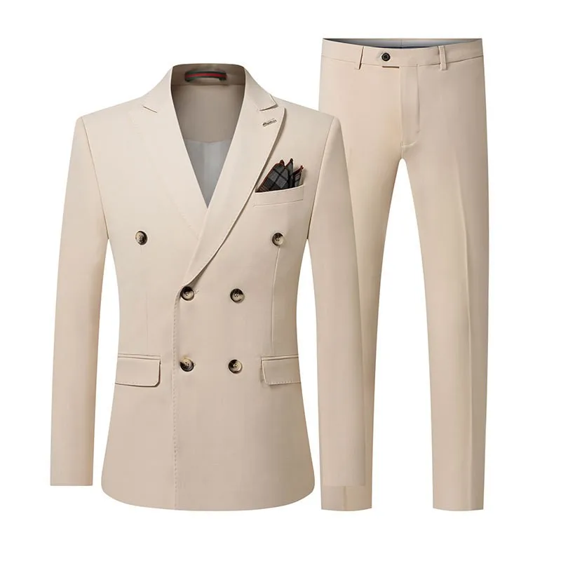 Lansboter Beige Men Suit 2 Pieces Slim Fitting Business Leisure Wedding Banquet Groom And Best Man Wedding Set Jacket With Pants
Lansboter Beige Men Suit 2 Pieces Slim Fitting Business Leisure Wedding Banquet Groom And Best Man Wedding Set Jacket With Pants