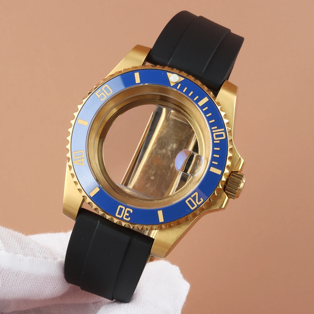 40mm Gold Watch Case Rubber Strap For Sub GMT Yacht-Master NH34 NH35 NH36 NH38 Movement Stainless Steel NH35 Watch Accessories
40mm Gold Watch Case Rubber Strap For Sub GMT Yacht-Master NH34 NH35 NH36 NH38 Movement Stainless Steel NH35 Watch Accessories