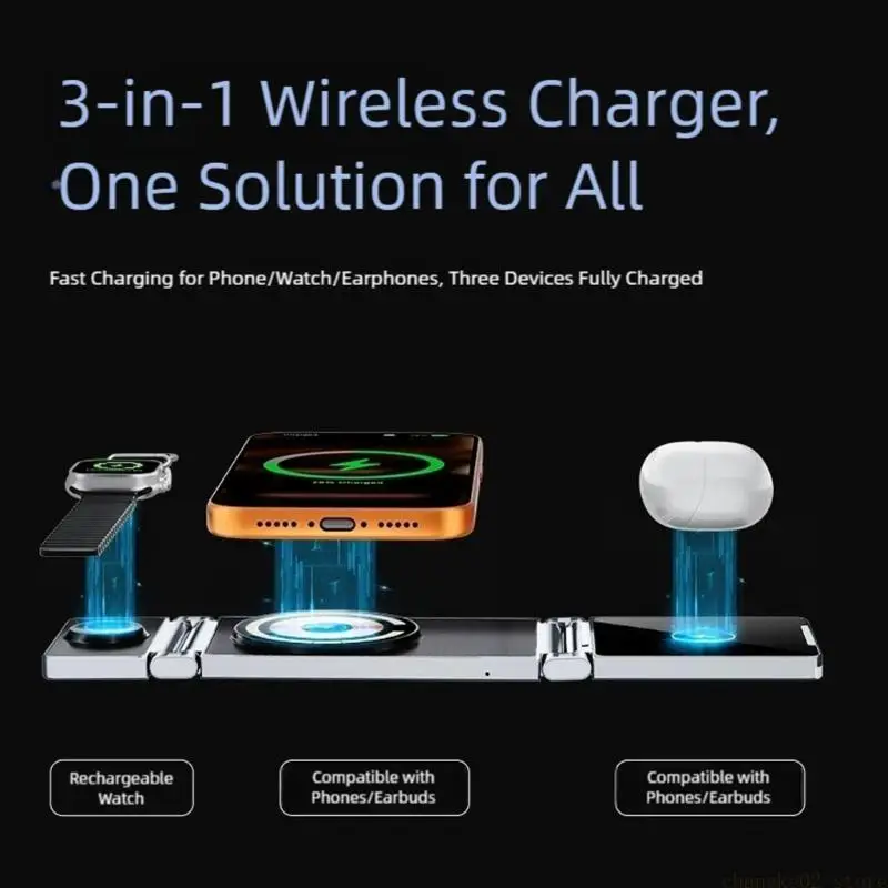 3 IN 1 Wireless Charging Adapter Foldable Fast Charging Docking Station Pad Replacement for Mobile Phone Smartwatch Accessories
3 IN 1 Wireless Charging Adapter Foldable Fast Charging Docking Station Pad Replacement for Mobile Phone Smartwatch Accessories