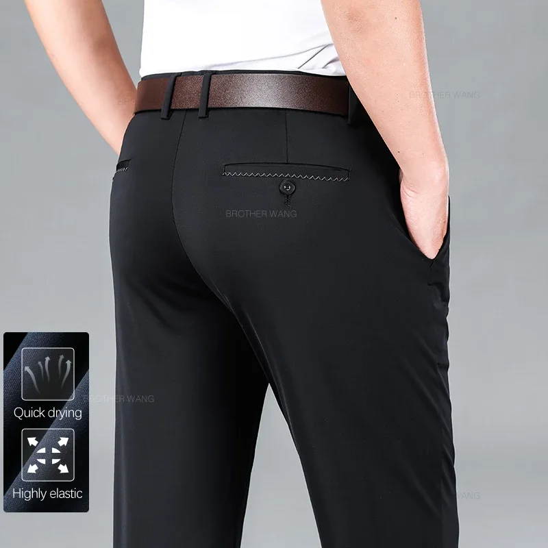 Ice Silk Casual Pants Men's Summer Ultra-thin Highly Elastic Comfortable Iron-free Quick-drying Business Loose Straight Trousers
Ice Silk Casual Pants Men's Summer Ultra-thin Highly Elastic Comfortable Iron-free Quick-drying Business Loose Straight Trousers