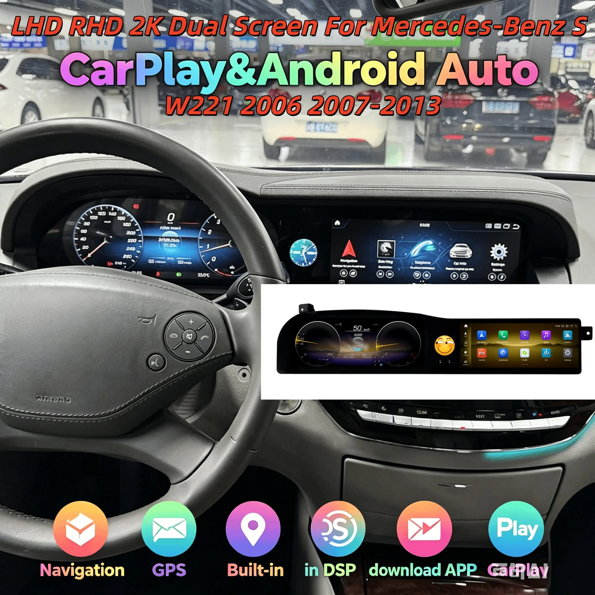 Android Car Radio For Mercedes-Benz S W221 2006 2007-2013 Multimedia Video Player Touch Screen GPS Navigation Carplay Head Unit
Android Car Radio For Mercedes-Benz S W221 2006 2007-2013 Multimedia Video Player Touch Screen GPS Navigation Carplay Head Unit
