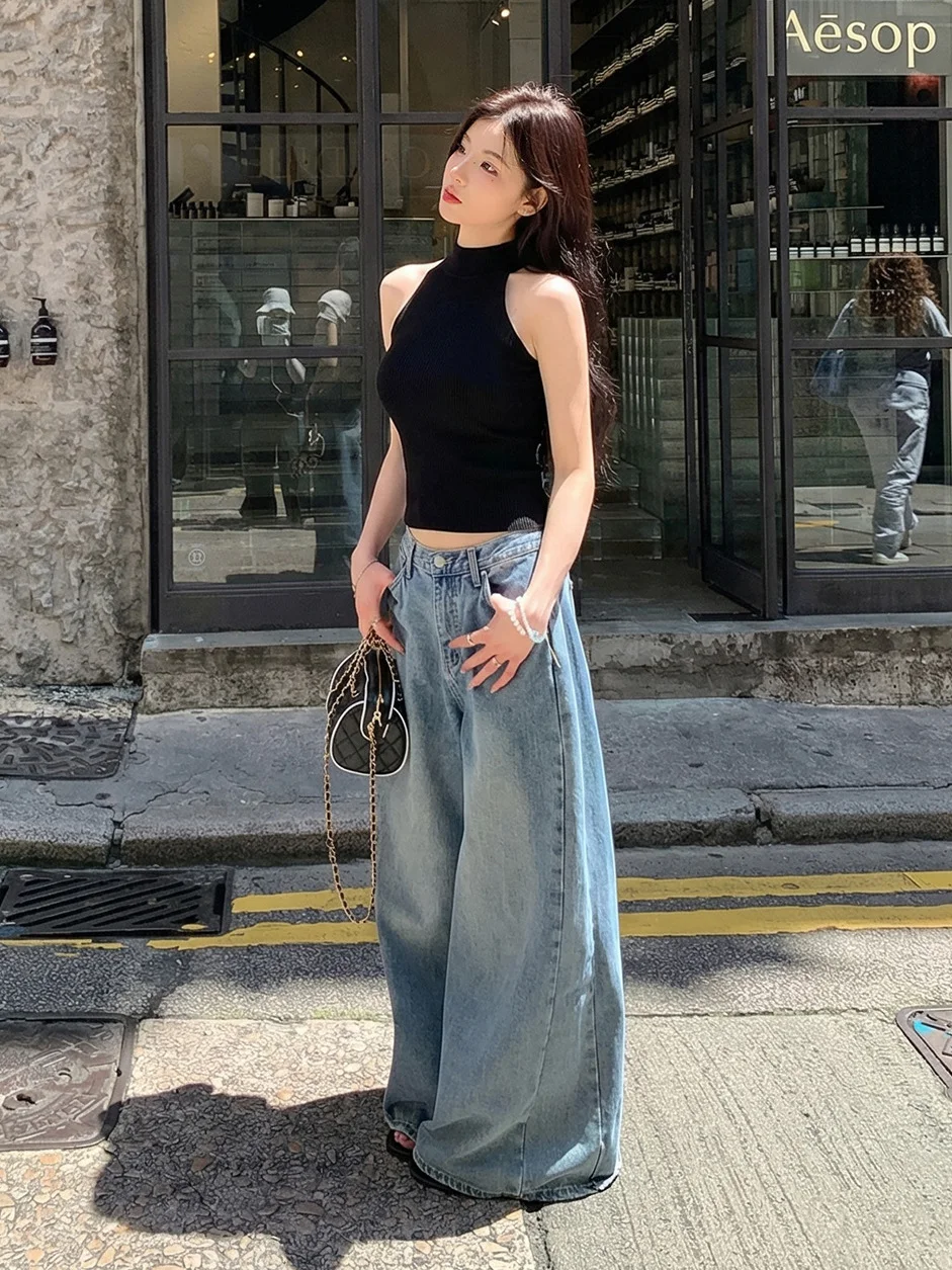 Alex Stevens High Waist Wide Leg Blue Jeans Women's Summer Loose Fit Floor Length Pants High Waist Slimming Effect
Alex Stevens High Waist Wide Leg Blue Jeans Women's Summer Loose Fit Floor Length Pants High Waist Slimming Effect