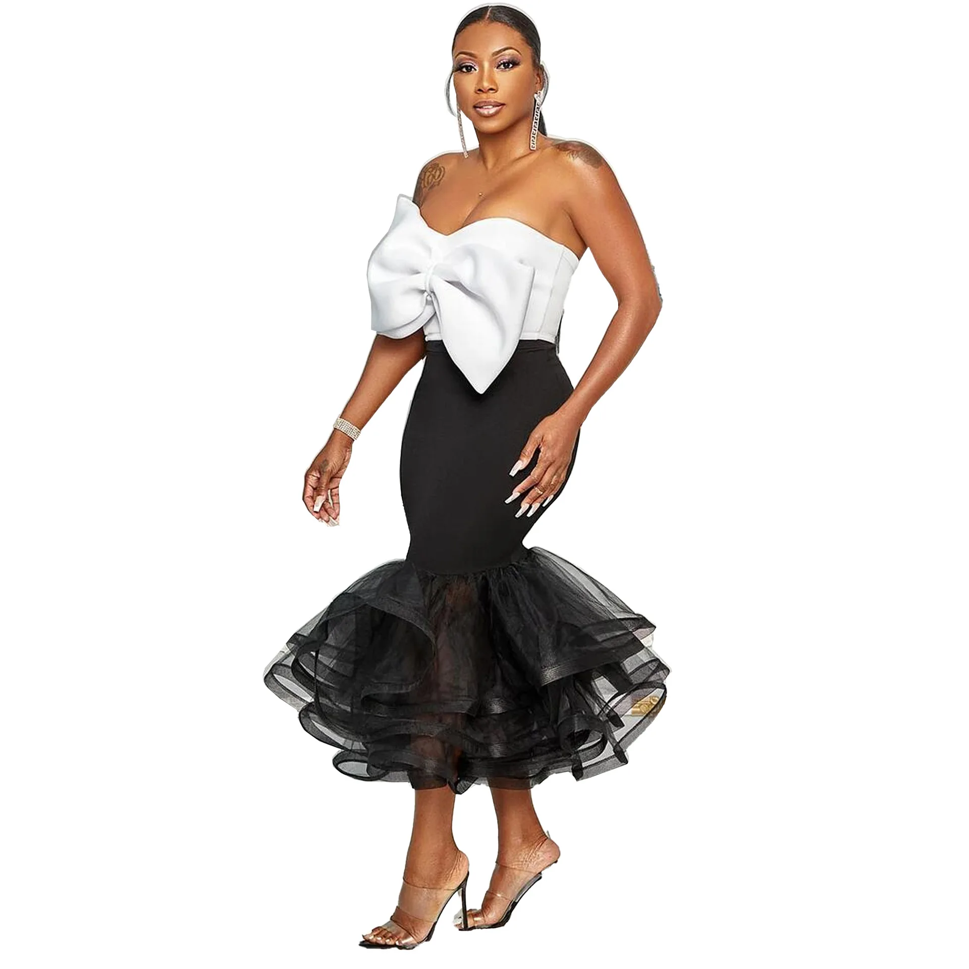 Black White Polyester African Clothes for Women Summer Africa Sleeveless 2 Pieces Top Skirt Matching Sets African Clothing S-3XL
Black White Polyester African Clothes for Women Summer Africa Sleeveless 2 Pieces Top Skirt Matching Sets African Clothing S-3XL