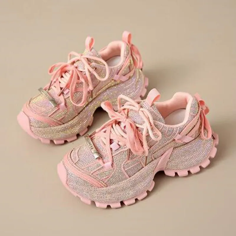 New 2026 Fashion Chunky Sneakers Women Full Diamond Strap Thick Soled Casual Sports Shoes Pink Colors Sneakers Zapatos Mujer
New 2026 Fashion Chunky Sneakers Women Full Diamond Strap Thick Soled Casual Sports Shoes Pink Colors Sneakers Zapatos Mujer