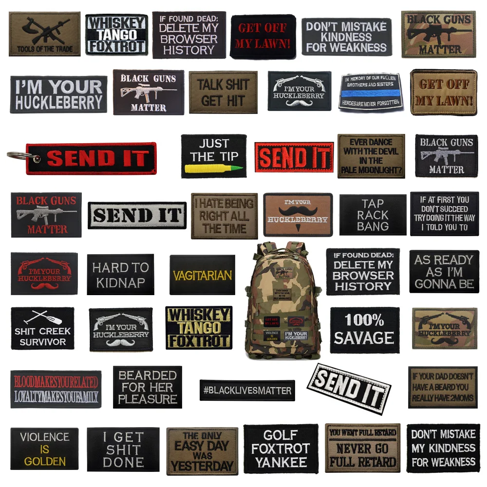 ZuoLiao- 3D Embroidery English SEND IT Keychain Chain JUST THE TIP Bag with Armband Hook and Loop Custom Backpack Patches
ZuoLiao- 3D Embroidery English SEND IT Keychain Chain JUST THE TIP Bag with Armband Hook and Loop Custom Backpack Patches