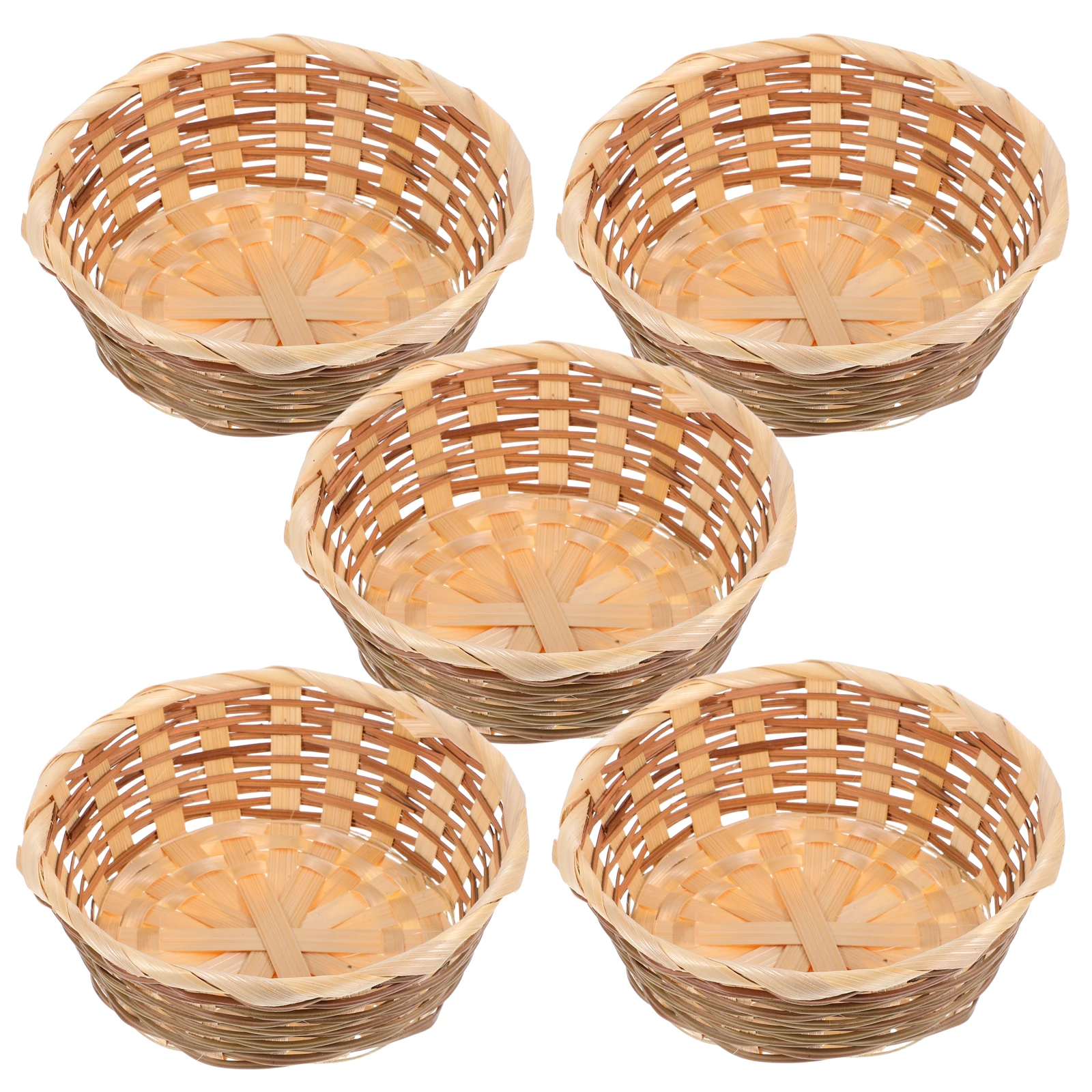 5pcs Bamboo Fruit Basket Handmade Wicker Storage Baskets for Bread Food Table Reusable Snack Tray Home Storage
5pcs Bamboo Fruit Basket Handmade Wicker Storage Baskets for Bread Food Table Reusable Snack Tray Home Storage