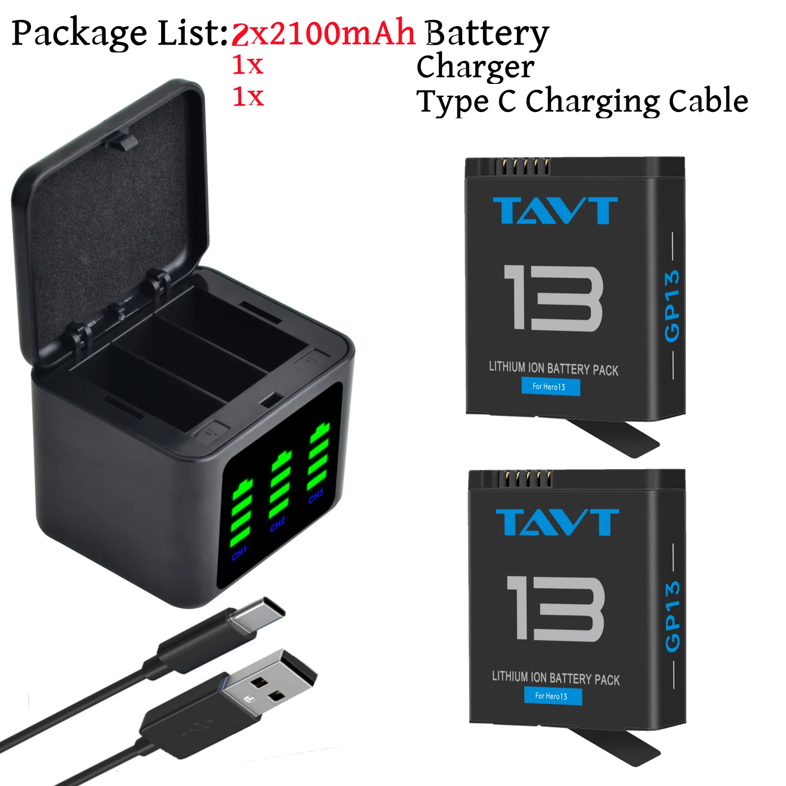 TAVT Battery for GoPro Hero 13 Li-ion Battery Motion Camera Battery+3-Slots Box Charger GoPro Hero 13 Black Camera Accessories
TAVT Battery for GoPro Hero 13 Li-ion Battery Motion Camera Battery+3-Slots Box Charger GoPro Hero 13 Black Camera Accessories