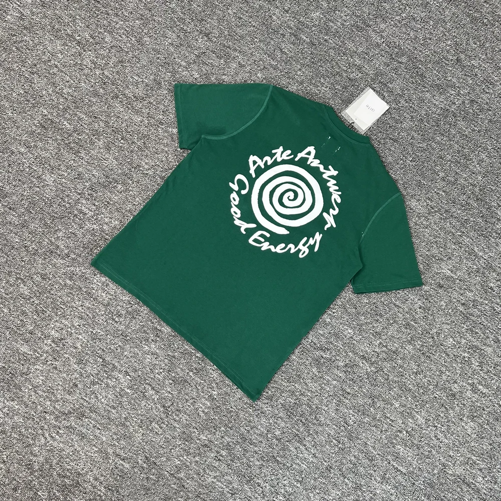 New Arte Big Spiral Print green T-shirt Men Women Best Quality Big Logo Behind T-shirt Top Tees dark blue short sleeve
New Arte Big Spiral Print green T-shirt Men Women Best Quality Big Logo Behind T-shirt Top Tees dark blue short sleeve 