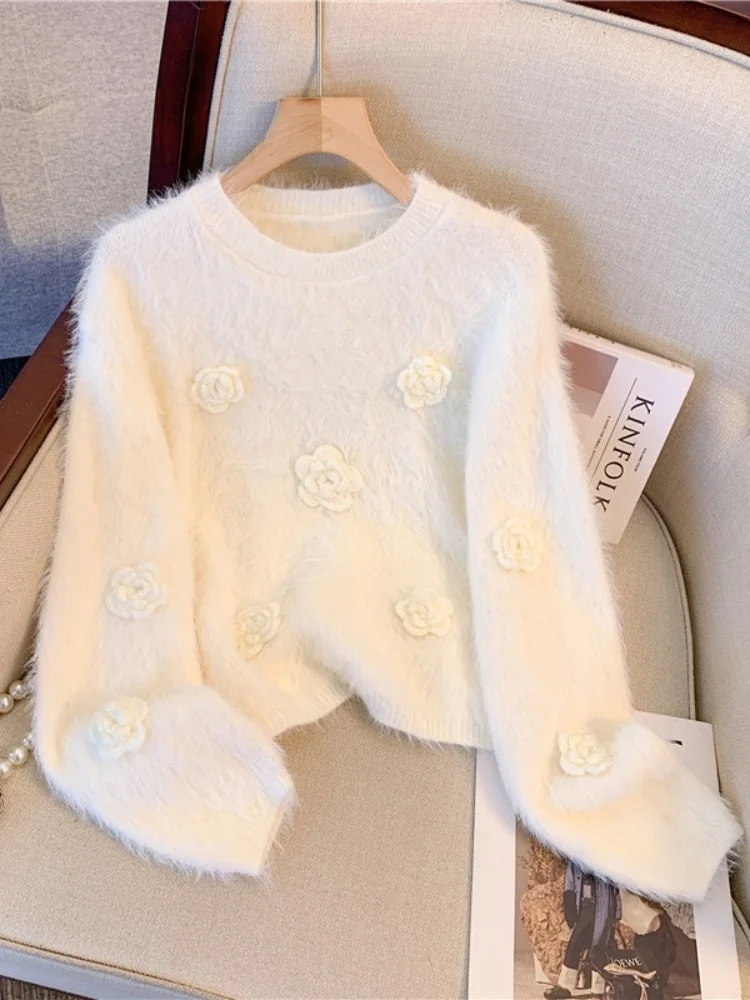 Soft 3D Flower Camere Sweater Loose Long Sve round Ne Pullover Knitted Top for Autumn And Winter Women's Faion
Soft 3D Flower Camere Sweater Loose Long Sve round Ne Pullover Knitted Top for Autumn And Winter Women's Faion